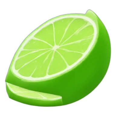 slice of lime with kawaii face sticker