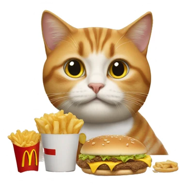 Cats eating McDonalds sticker