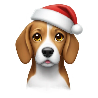 Beagle wearing a Santa hat sticker