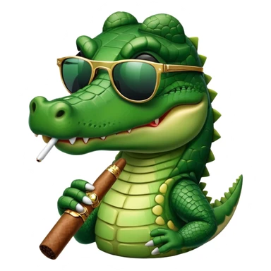 Alligator wearing cool shades and smoking sticker