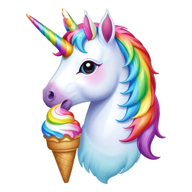 Unicorn with ice cream sticker