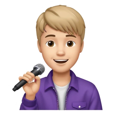 Justin Bieber singing on stage sticker