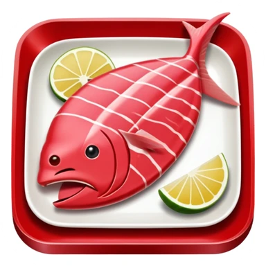 Make tuna sashimi iPhone emoji style sticker