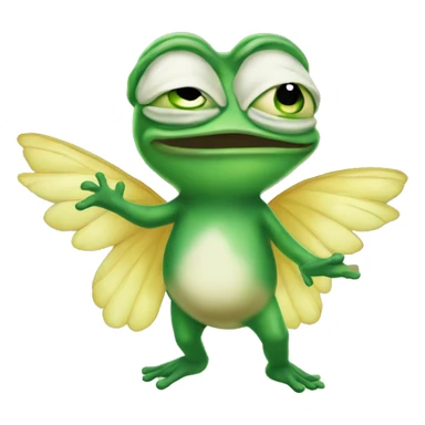 pepe the frog in fairy wings  sticker