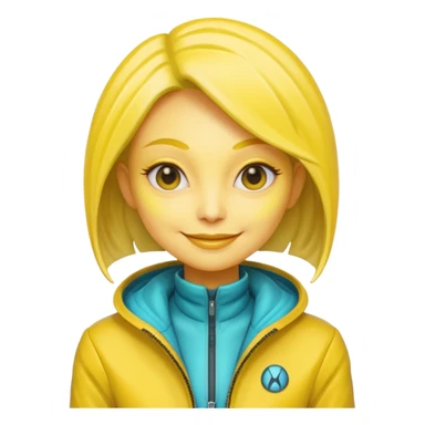 Lady Alien with yellow jacket, Half body. sticker