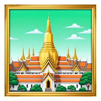 Grand Palace Bangkok Landmark Emoji – Featuring golden spires, Thai architecture, and the Emerald Buddha Temple. sticker