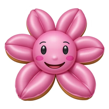   Murakami style inflatable SPAM meat pink flower art sticker
