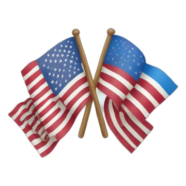 Ukrainian and USA flags sticker