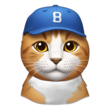 Cat with a baseball cap sticker