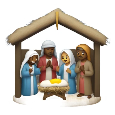 Nativity scene sticker