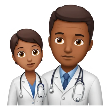 Doctor assessing patient’s pain level to appendicitis patient  sticker