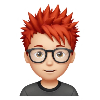 red spiky haired kid with glasses sticker