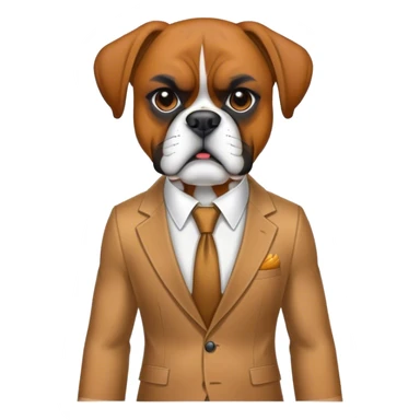 Boxer dog in a suit sticker