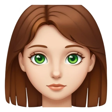 棕色头发，绿眼睛的少女 sticker