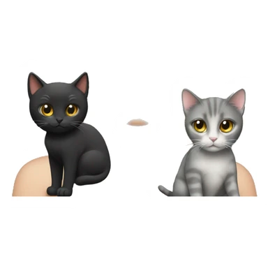 white girl with 2 cats  one dark grey and one black sticker