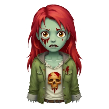 Zombie girl franja ruiva cabelo comprido  sticker