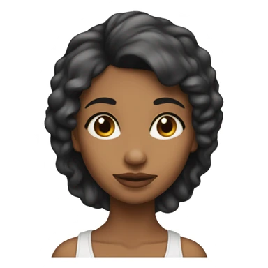Una chica morena de pelo lacio negro sticker