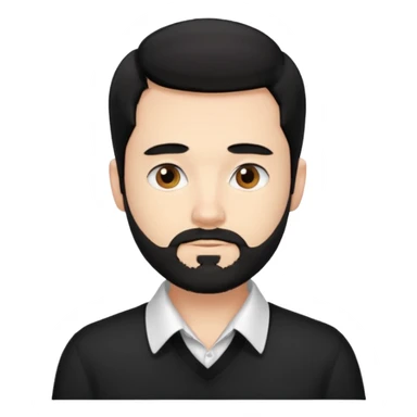 A white guy with coolers and white collar t shirt and the beard for him is at the chin area only,the hair is fuzzy and black in colour sticker