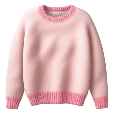 Pink and White cropped oversize wool sweater, isolated sticker