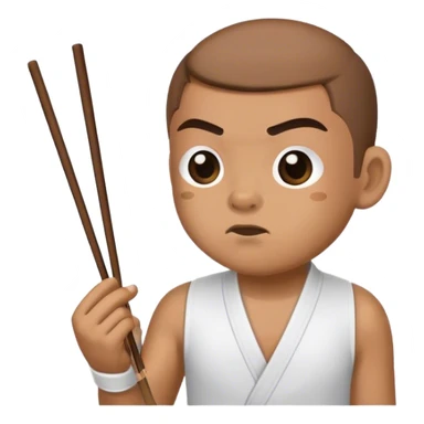 Boxer playing with chopsticks sticker