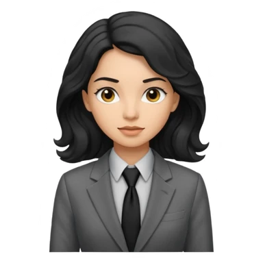 long wavy black haired woman with tie and blazer

 sticker