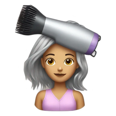 Girl with hairdryer  sticker
