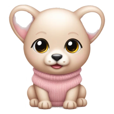 Cute Baby Animal wearing a light pink sweater sticker