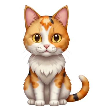 full body anxious looking colourful patchy calico tabby cat sticker