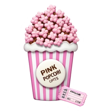 pink popcorn with cinema tickets sticker