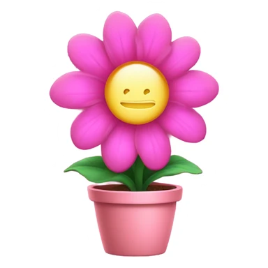 Pink pot with a magical flower  sticker