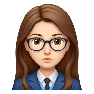 Strict female teacher with Long Brown hair sticker