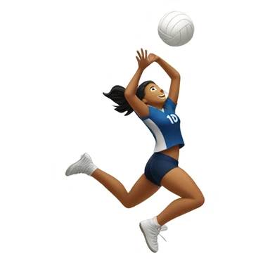 a volleyball player jumping and spiking a volleyball down sticker