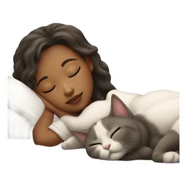 Girl and cat sleeping sticker
