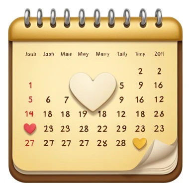 cute kalender , really light yellow/gold/brown themed with maybe a little heart on it. its paper in it and rings at the top of it where the paper is on. it needs to look like its drawed of smt and the rings at the top instead.  sticker