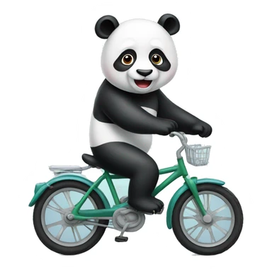 Panda riding a bike  sticker