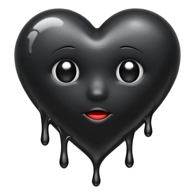 Black heart melt sticker