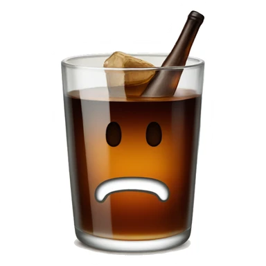 Glass with fernet con coca sticker