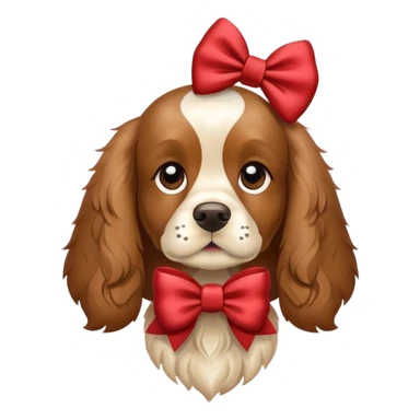 Cocker spaniel with a bow sticker