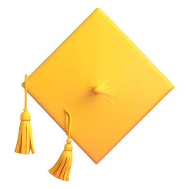 yellow graduation cap with a single tassel sticker