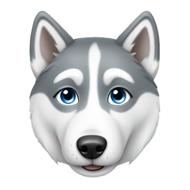 white and grey husky with blue eyes  sticker