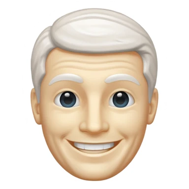 Marble style statue of man head happy full white sticker