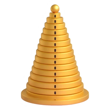 Google Sycamore quantum computer golden tower with stacked circular disks connected by tubes sticker