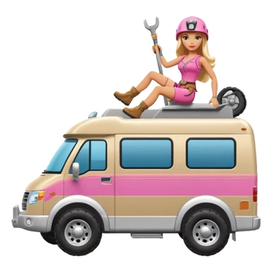 Barbies off-roading rock-climbing warrior Winnebago  sticker