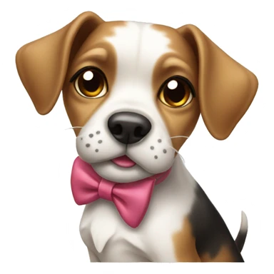 coquette dog wearing bow sticker