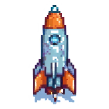 retro rocket ship sticker