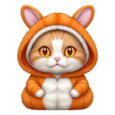 cat in a bunny costume sticker