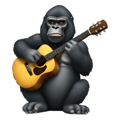 Gorilla playing guitar with an eyepatch  sticker