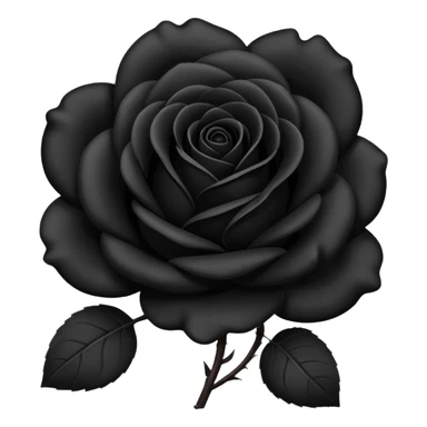 black rose, without green leaves, just flower sticker