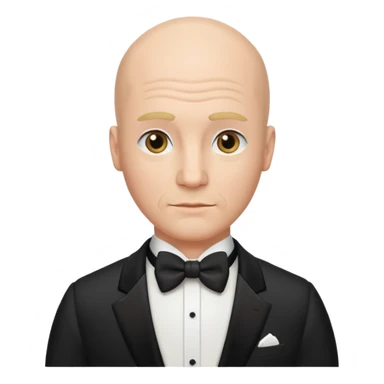 Bald guy with mullet in tuxedo sticker