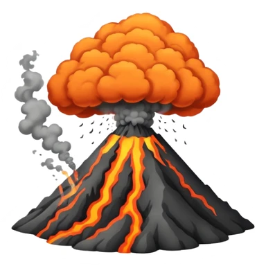 Volcano smoking before eruption sticker